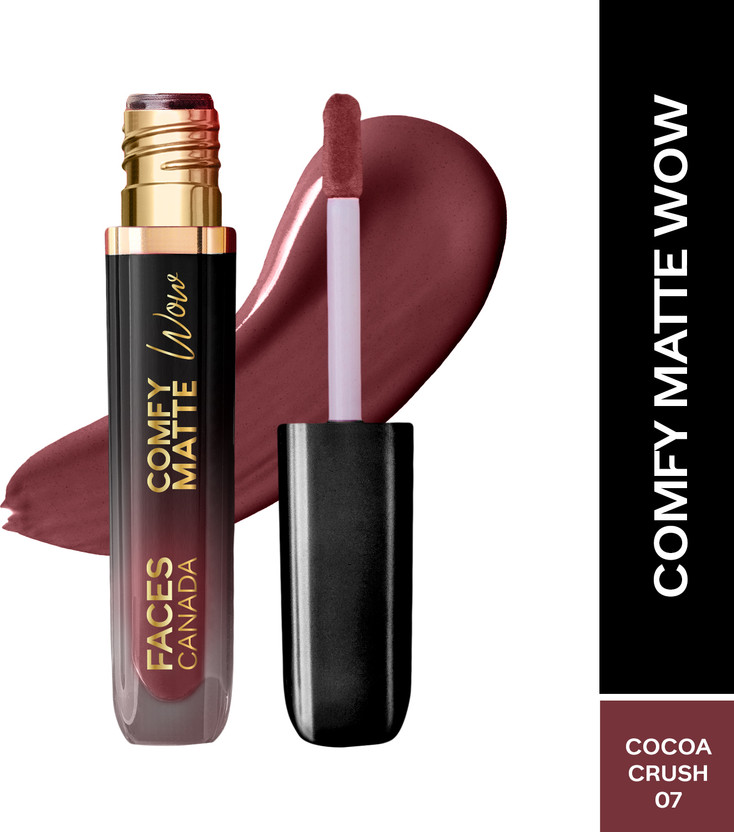 FACES CANADA Comfy Matte Wow Liquid Lipstick | Highly Pigmented | Long Lasting(Cocoa Crush 07, 3.8 ml)