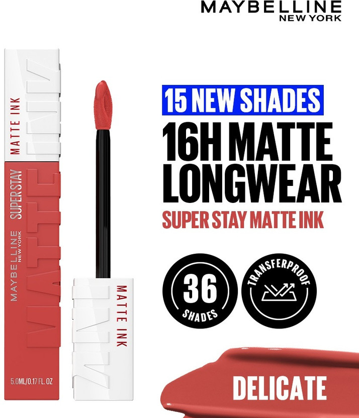 MAYBELLINE NEW YORK Super Stay Matte Ink Liquid Lipstick(Delicate, 5 ml)