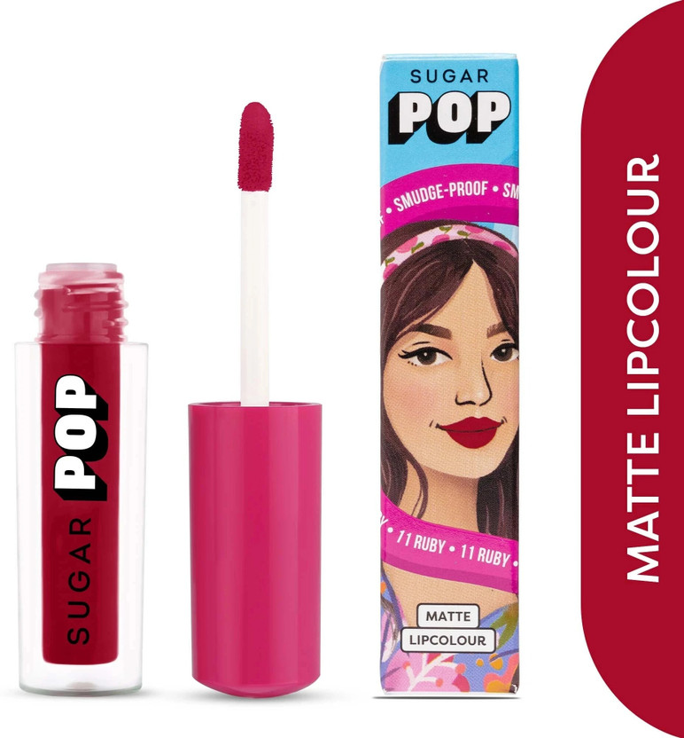 SUGAR SUGAR POP Matte Lipcolour 11 Ruby - Super Matte | Lasts 8+ hours | Non-Drying(Ruby, 2.5 ml) - Flipkart Deal