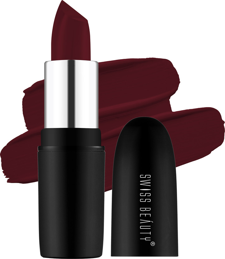SWISS BEAUTY Pure Matte Creamy Lipstick | Non Drying Pigmented | Smooth Long Lasting(Raspberry, 3.8 g)
