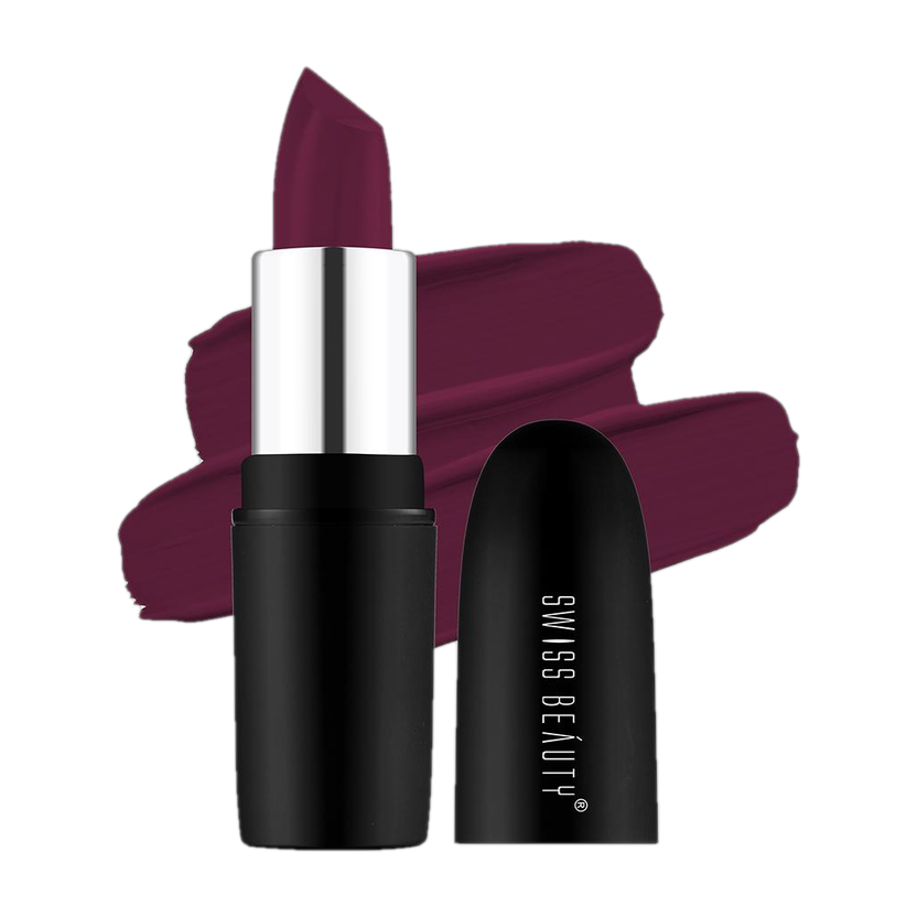 SWISS BEAUTY Pure Matte Creamy Lipstick | Non Drying Pigmented | Smooth Long Lasting(Magic Maroon, 3.8 g)