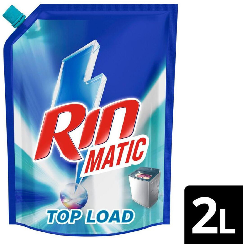 Rin Matic Liquid | 2L Pouch | Top Load Fresh Liquid Detergent(2 L)