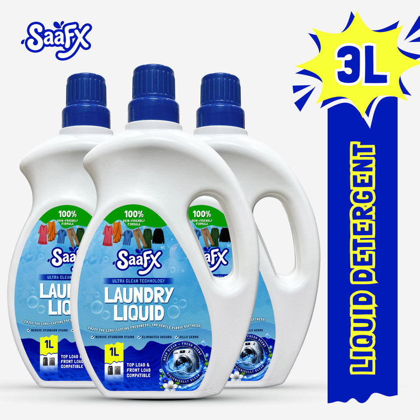 SaaFX SaaFX Ultra Clean Laundry Liquid Detergent Top Front Load Fresh Stain Care 3L Combo Fresh Liquid Detergent(3 x 1000 ml) - Flipkart Deal