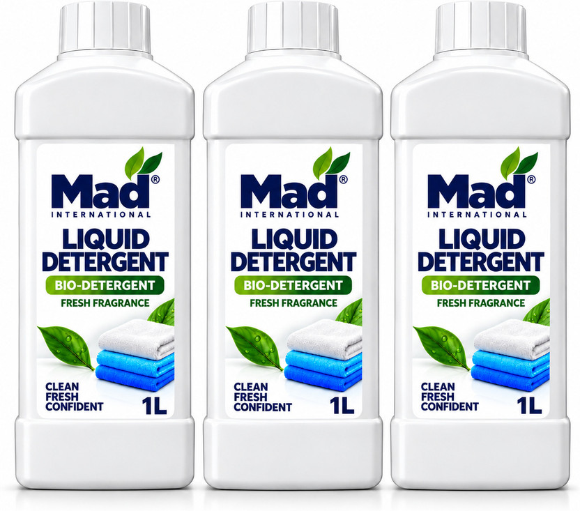 MAD international Plant Based Bio Liquid Detergent | Gentle on Fabrics, Tough Stains Classic Liquid Detergent(3 L)