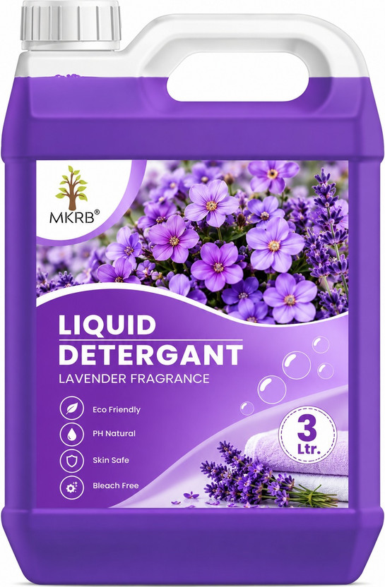 MKRB Thick Liquid Detergent for all type of cloth, top and front load machine Lavender Liquid Detergent(3 L)