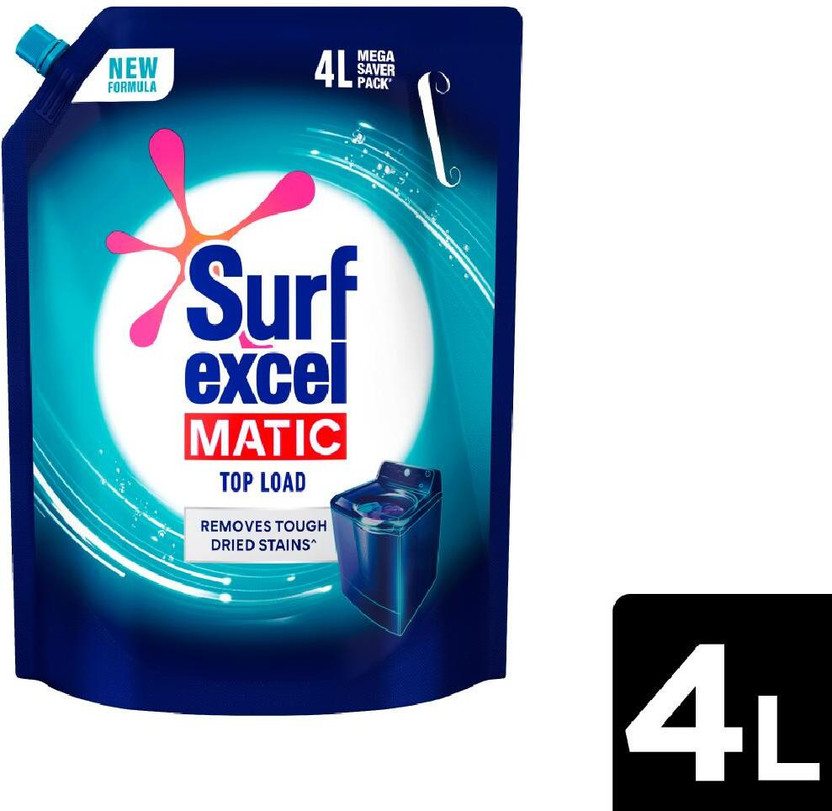 Surf excel Matic Top Load | Liquid Detergent | Refill Pouch Fresh Liquid Detergent(4 L)