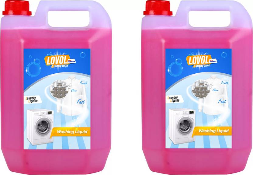 Lovol Washing machine liquid detergent top load and front load pink (10 ltr) MultiFragrance