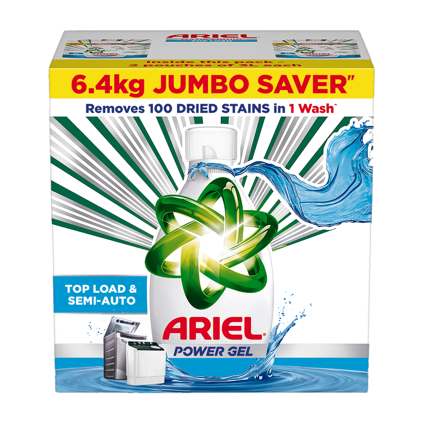 Ariel Top Load And Semi Auto Power Gel Fresh Liquid Detergent(6.4 kg)