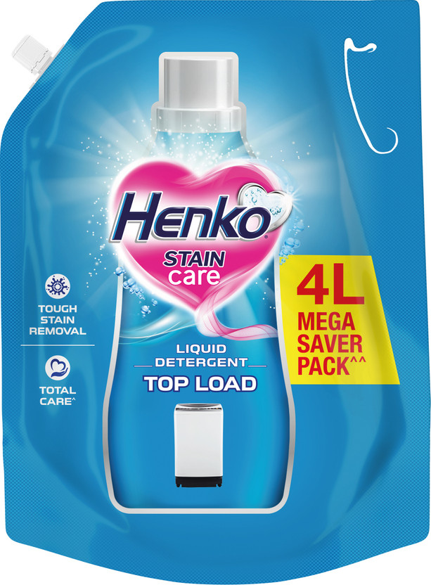 Henko Stain Care Detergent Liquid Top Load Liquid Detergent Fresh Liquid Detergent(4 L)