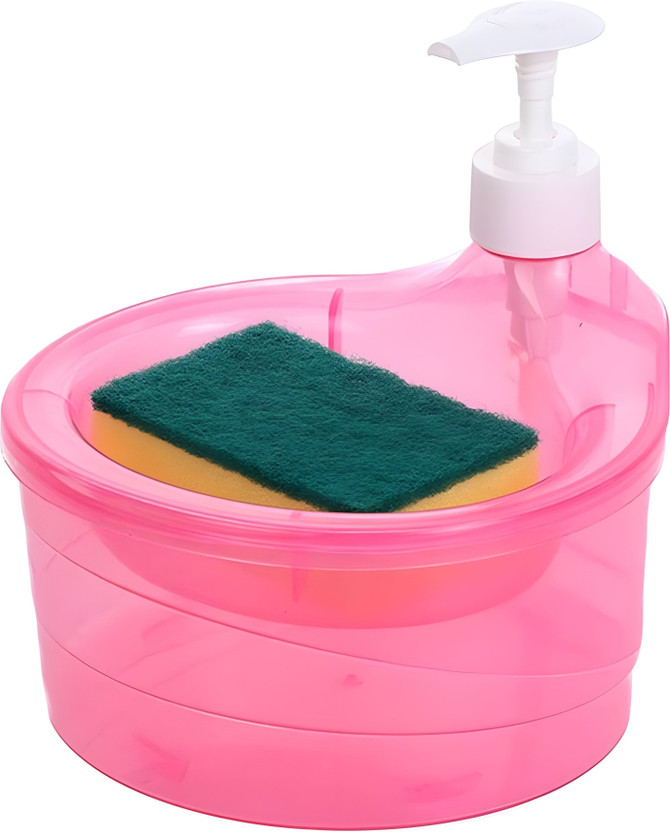 YAVI YAVI GLOBAL Soap dishwashing liquid dispenser | 2-in-1 Soap Dispenser and Sponge Holder 1000 ml Liquid, Soap, Gel Dispenser(Pink) - Flipkart Deal