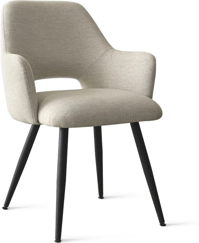 Finch Fox Motel Luxurious Home Collection Upholstery Fabric Arm Dining Room Chair Fabric Living Room Chair(Finish Color - Beige, DIY(Do-It-Yourself))