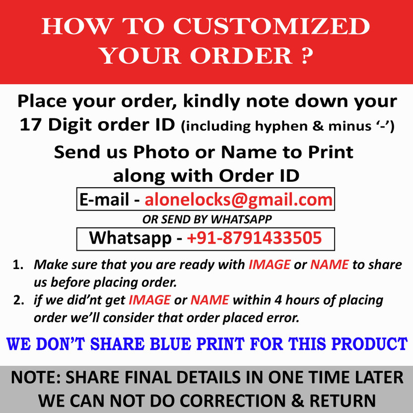 Fithome Fithome Customize for Print Round Padlock 50mm 3 Keys Lock for Home Door Gate Shop Padlock(Chrome) - Flipkart Deal