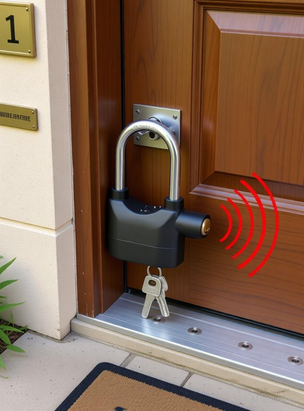 ALWAFLI ALWAFLI Lock High-Grade Steel Alarm Lock High-Security Motion Sensor Heavyduty Siren Alarm Lock(Black) - Flipkart Deal