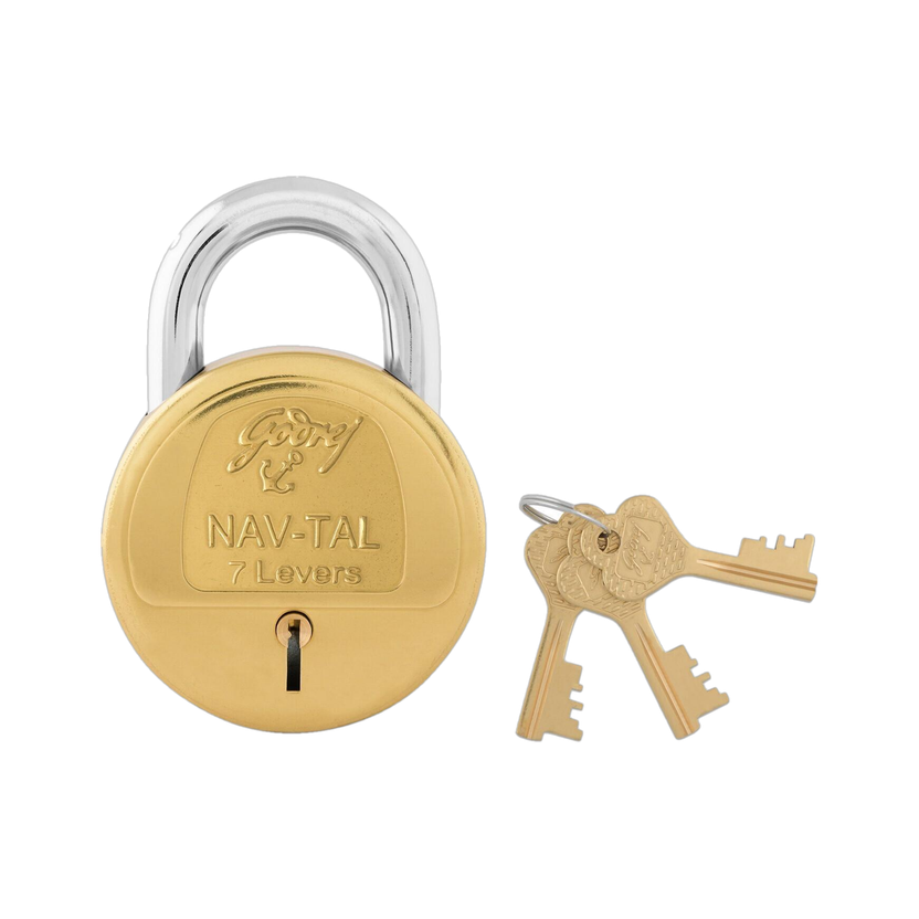 Godrej Nav-Tal 7 Levers 4 Keys Padlock(Brass)