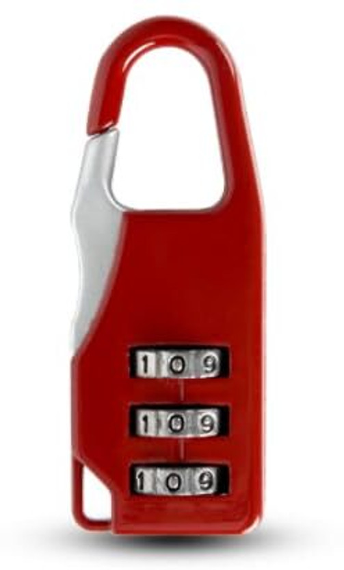 QUIRA 3 Digit Number Code Combination Padlocks Padlock(Red)