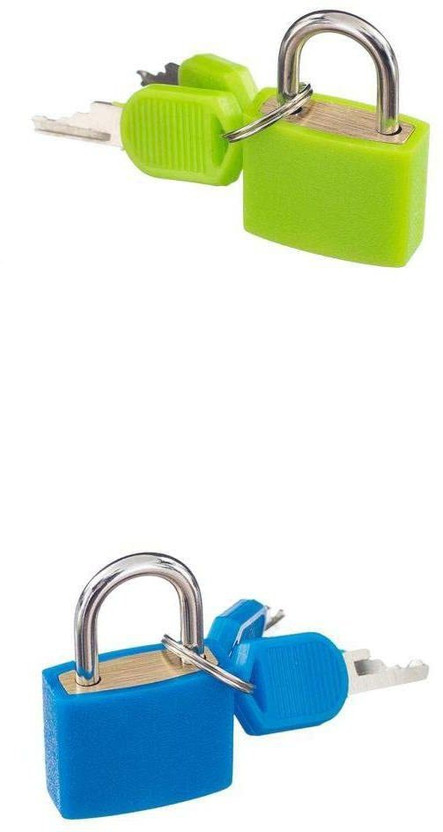 PuthaK 2 Pcs Suitcase Lock,2 Colors Mini Padlock with 4 Keys Lock(Multicolor)