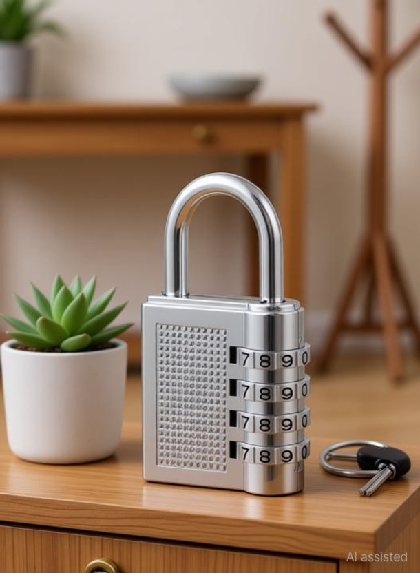 HENJI Techtest 4 Digit Number Travel Luggage Password Lock For Home Combination Lock(Multicolor)