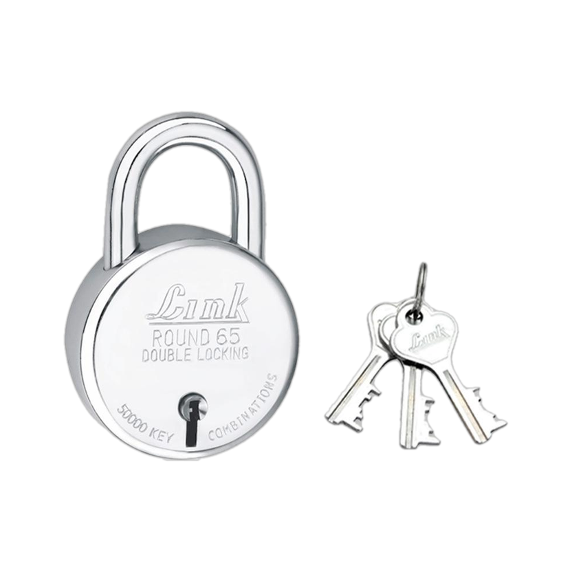 Link 65mm New Round | Steel Body | Made In India Padlock(Silver)