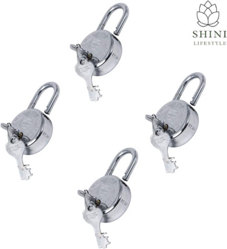 SHINI SHINI LIFESTYLE tala chabi Metal key Access control Locksmith Door lock with 3 keys 55mm 4pc Lock(Silver) - Flipkart Deal
