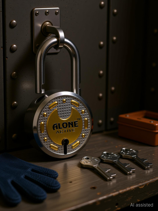 Fithome Alone Active Round 65mm Lock for Home Gate Shop Shutter, D/L 6 Keys (pack of 1) Padlock(Brass Combination)