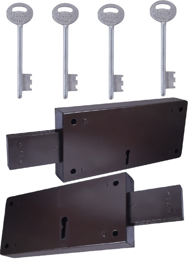 Foora Side shutter lock for shop rolling shutter 3 turn,Both Side Operated Pk2 Shutter Lock(Brown)