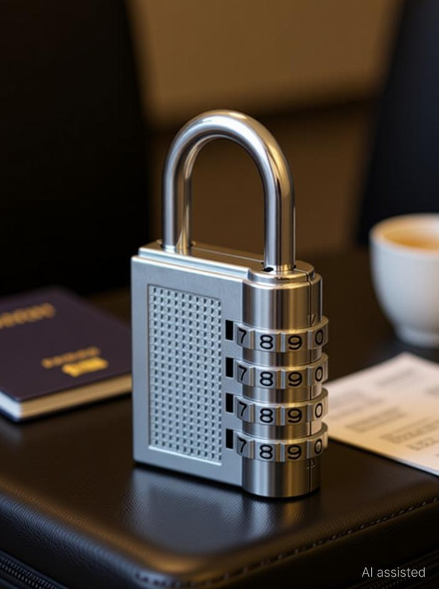 KKD Resettable Combination 4 Digit Number Travel Luggage Password Lock For Home Office Padlock(Silver)