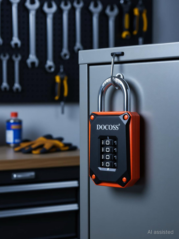 DOCOSS Strong Number Locks for Door Padlock For Home/Combination Pad lock Password Padlock(Orange Black)