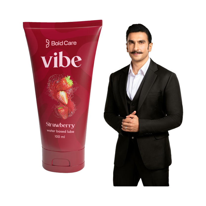 Bold Care Strawberry Flavoured Intimate Lube & Massage Gel - Water Based Formula - No Parabens - No Silicone - Long lasting - Easy on the skin - Edible - 100 ml Lubricant(100 ml)