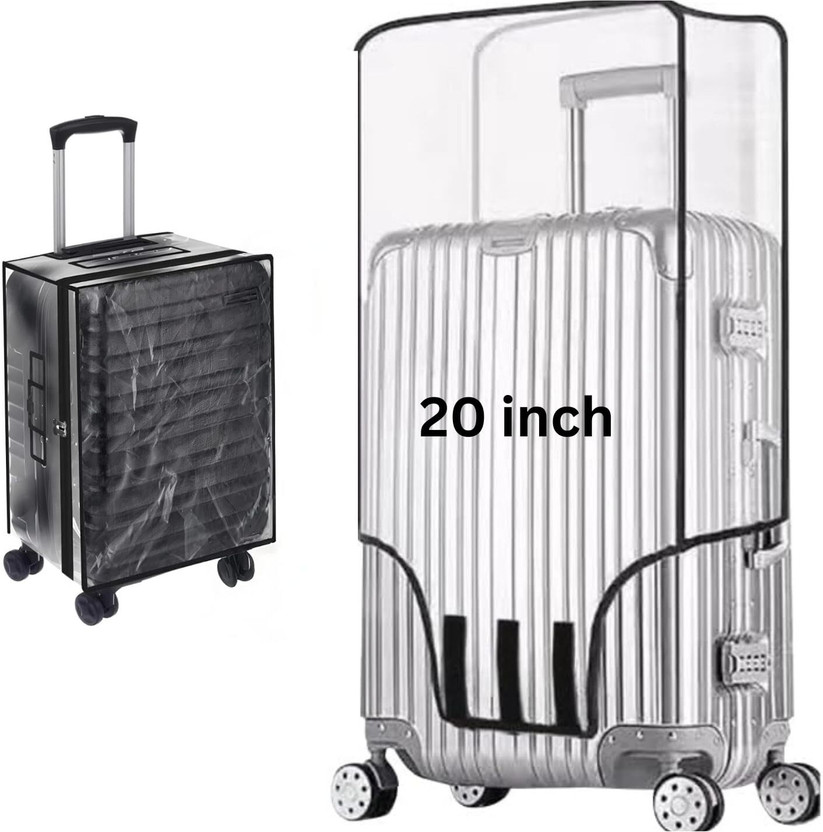 SEAFLY Transparent Trolley Bag Cover PVC Dust Proof Cover Luggage Bag cover Transparent Trolley Suitcase Waterproof Cover for Travelling Luggage Cover(20Inch, Transparent)