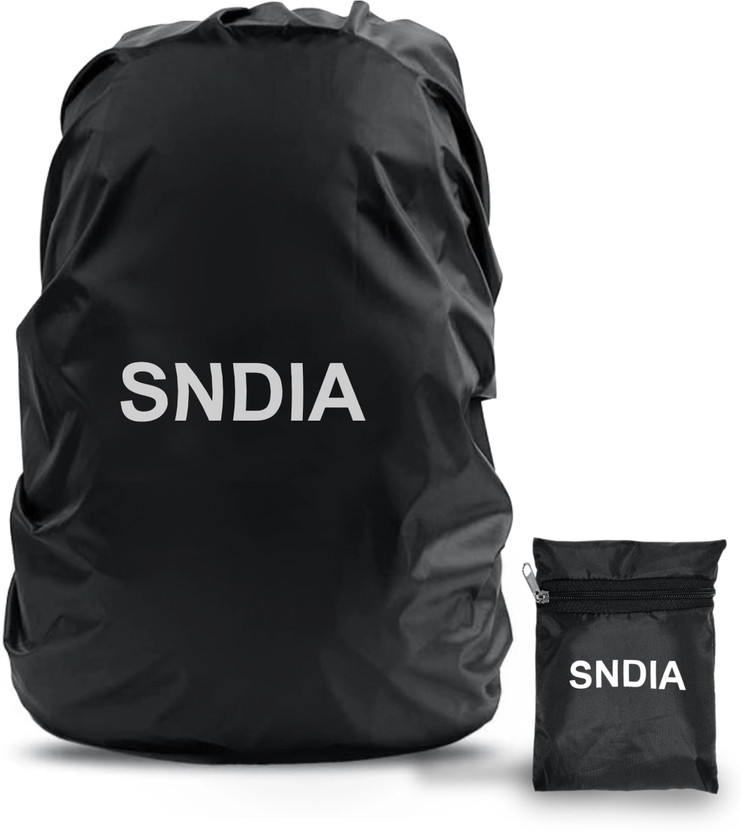 SNDIA Waterproof Dustproof Adjustable Elastic Rain Cover With Pouch for School College Office Backpack ,Trekking Bags Luggage Cover(30 -35 L, Black)