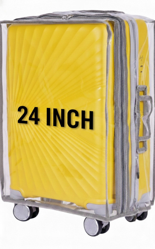 WellStitch CLASSIC TROLLEY BAG COVER Luggage Cover(24 INCH COVER (MEDIUM), Grey)