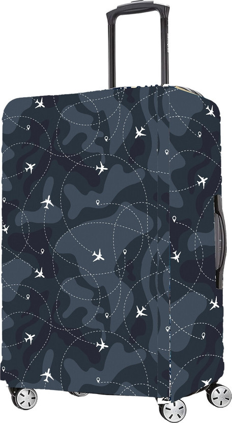 Classy Cultures Dark overseas Trolley Bag Cover Dark overseas Trolley Bag Cover Luggage Cover(Medium, Grey)