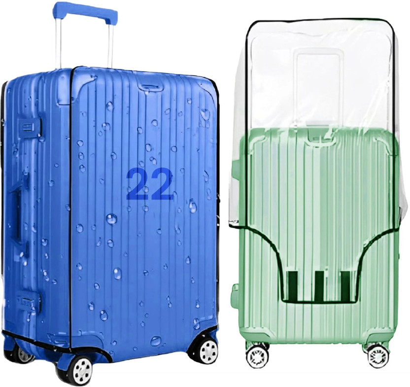 dafter Dust and Waterproof Transparent Trolley Bag Cover Suitable for 22 Inch- Black Luggage Cover(22, Transparent)