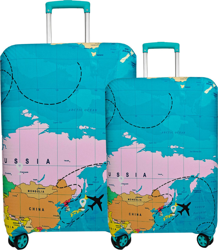 Shloka WORLD MAP-S,L TravelGuard Pro Protective Luggage Cover Luggage Cover(S,L, WORLD MAP)