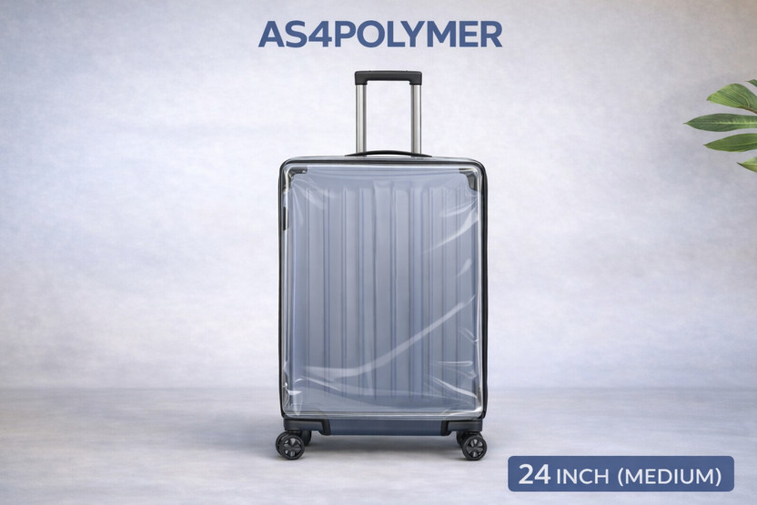 PREVAILER 14 SUPER SOFT 25 MM WRINKLE FREE PVC Luggage Cover(24 INCH (M), TRANSPRENT BLACK)