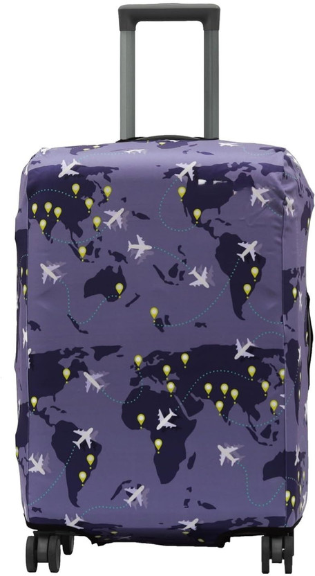 lisahub Trolley Bag Cover Fabric Luggage Cover Protective Small Size Trolley Cover for Suitcase(Fits Only On Fiber-Plastic Trolley Bag) Luggage Cover(MI 24, Purple)