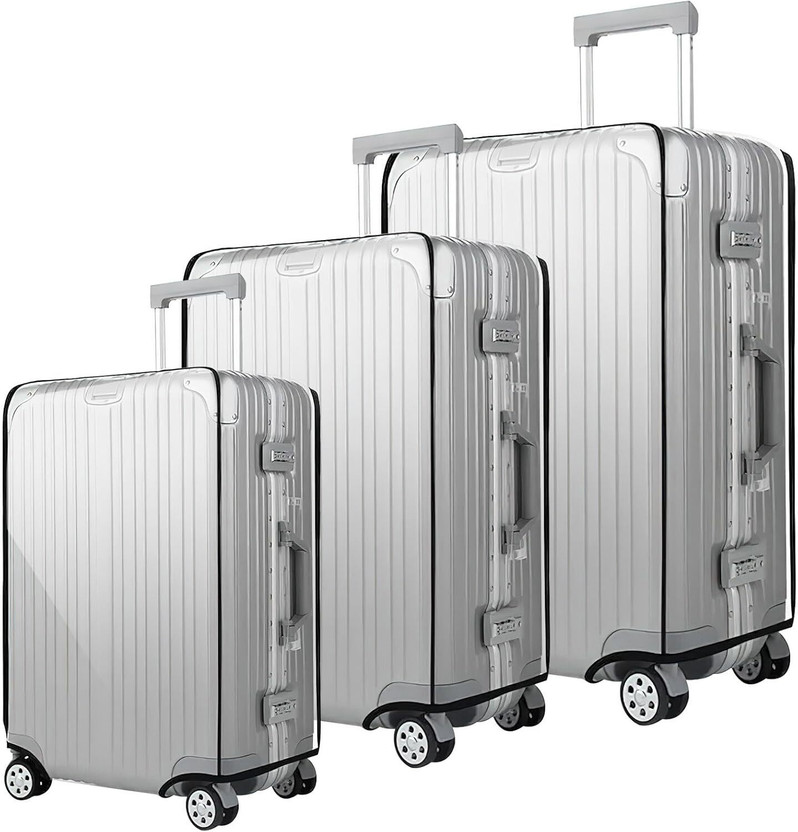 Urbanware Combo Pack of 3 Transparent Trolley Bag Cover PVC Dust Proof Cover Luggage /Suitcase For Hard/Fiber Trolley Bag Luggage Cover Luggage Cover((Small, Medium, Large (20 Inch, 24 Inch, 28 Inch), Clear)