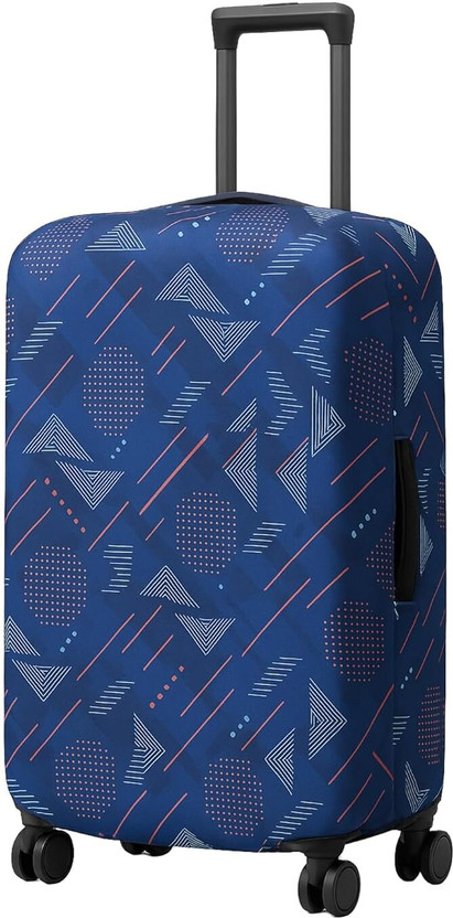 FLYEVER DRIFTCASE Lycra Trolley Bag Cover | Stretchable Washable Suitcase Cover with Zip & Buckle Luggage Cover(Medium Size - 24 Inch, Blue)