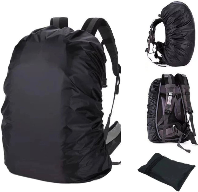 GMEE Waterproof Rain Dust Cover 30L to 50L Laptop Hiking Sports bag Rain Cover For School/Collage/Office Bag Luggage Cover(35L (pack of 1), Black)