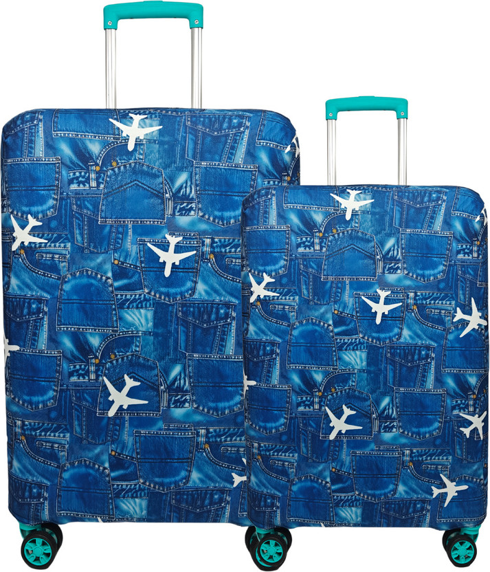 TRENDGROWW DENIM PLANE-S,M TravelGuard Pro Protective Luggage Cover Luggage Cover(S,M, DENIM PLANE)