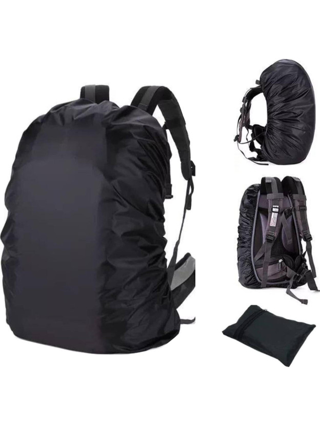 eesome Premium Bag Cover Waterproof Rain Cover for Backpack Bags Rainproof Dust Proof Protector Elastic Adjustable All Bags Luggage Cover(medium, Black)