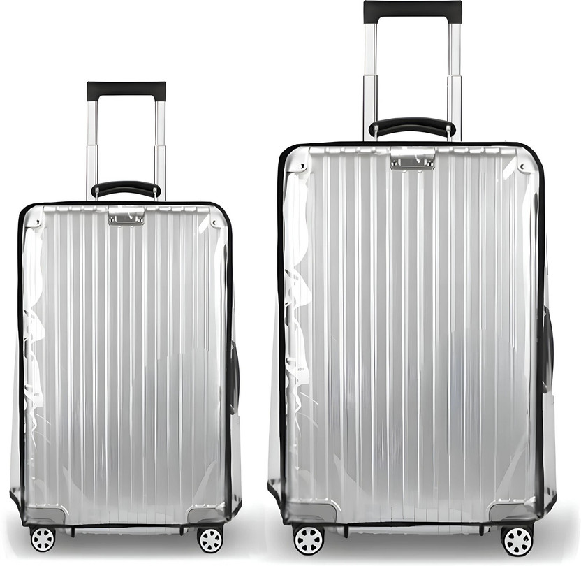 FLYEVER SHIELD PRO Pack OF 2 Hard Suitcase Cover Scratch, Dust & Water Resistant Travel Protector Luggage Cover(Small: 20 inch cabin, Medium: 24 inch check-in, TRANSPERENT)