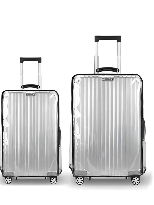 FLYEVER SHIELD PRO Pack OF 2 Hard Suitcase Cover Scratch, Dust & Water Resistant Travel Protector Luggage Cover(Small: 20 inch cabin, Medium: 24 inch check-in, TRANSPERENT)