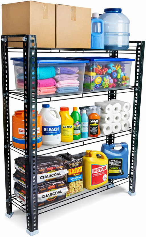 Aknoteek Aknoteek Heavy Duty 4 Shelf Metal Storage Rack | Adjustable Iron Wire Shelving Unit | Luggage Rack - Flipkart Deal