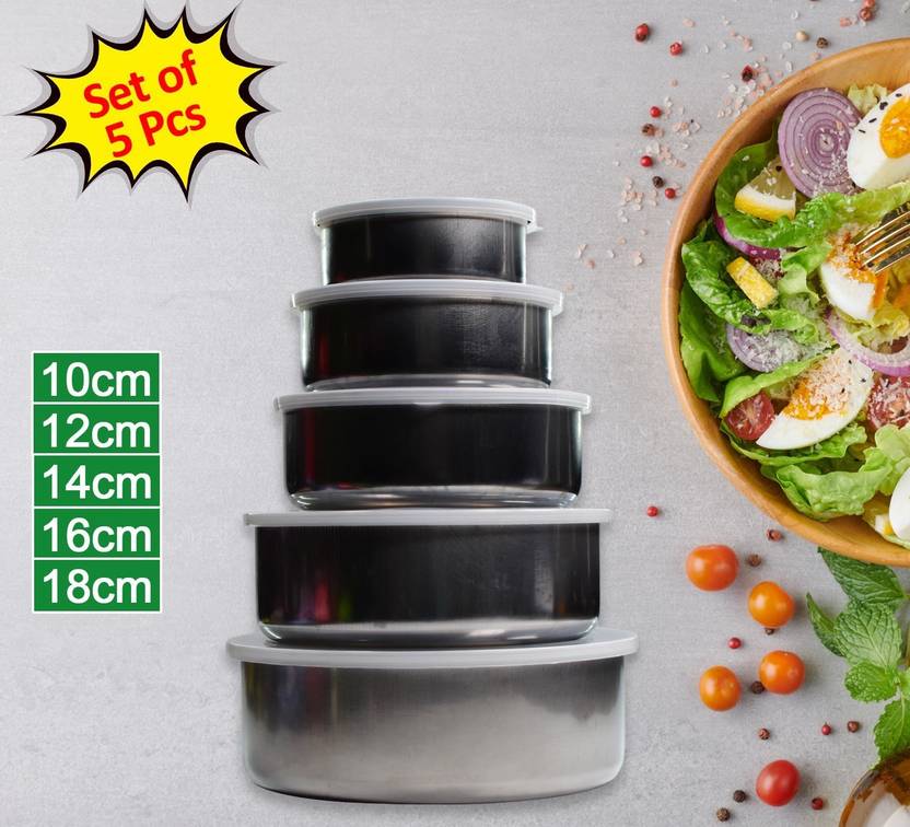 Stainless Steel 5 in 1 Food Storage Airtight & Leak Proof Lunch Box 5 Containers Lunch Box Price