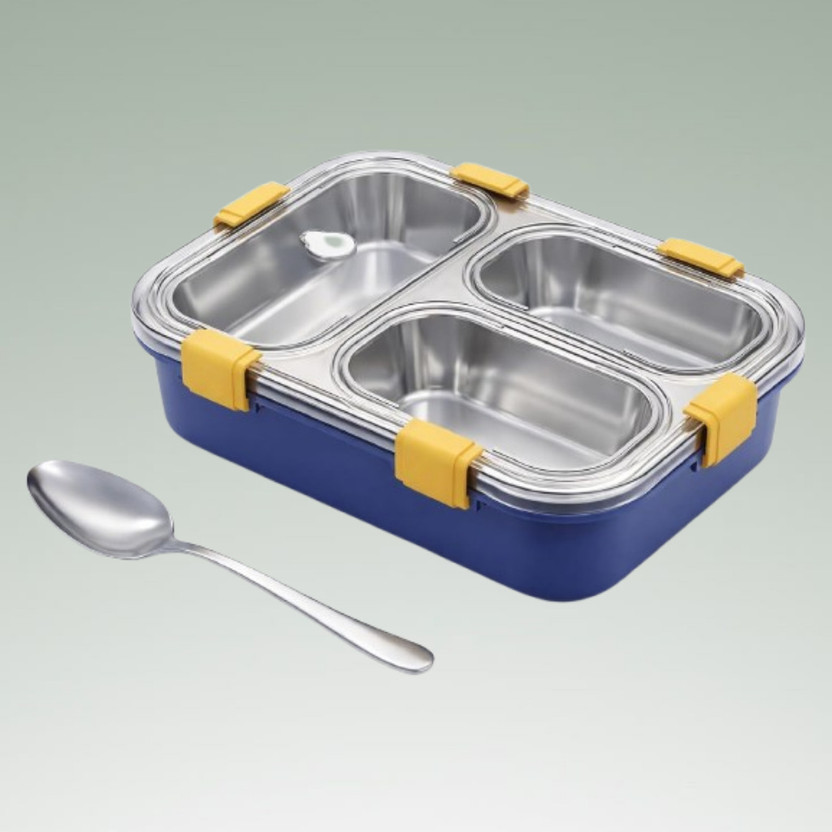HOFEX School Food Carrier Lunch Box 3 Containers Stainless Steel Office Lunch Box(750 ml)
