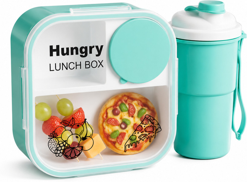 Nurah Maahi Enterprise 3 Containers Plastic School Lunch Box(1200 ml)
