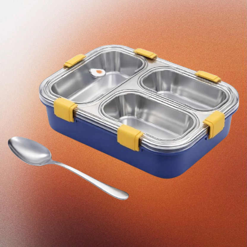 HOFEX HOFEX Stainless School Lunch Carrier 3 Containers Stainless Steel Office Lunch Box(750 ml) - Flipkart Deal