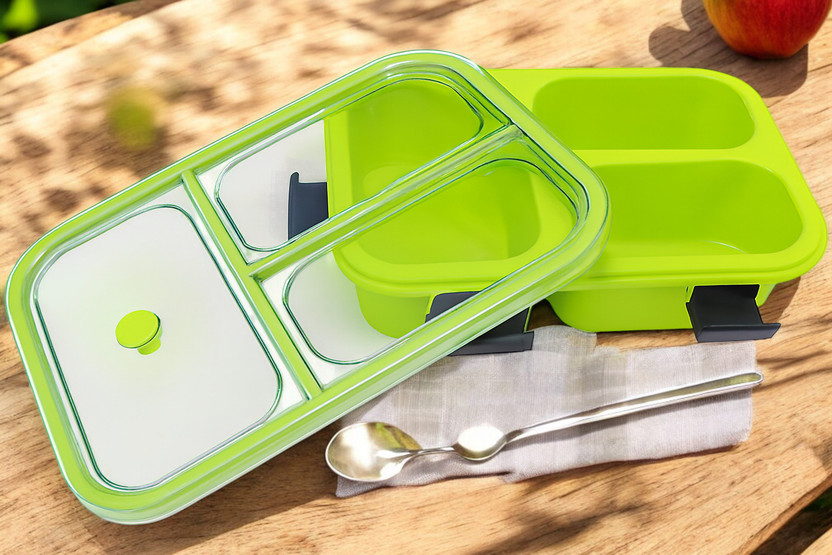 Colorbee Green Plastic Lunch Box Lightweight Reusable Buy Online at Low Price 3 Containers Plastic Office Lunch Box(750 ml)