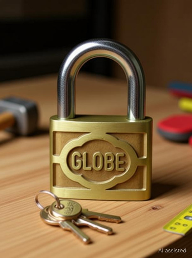 globe 2 Inch With 3 Keys Padlock(Goldden)